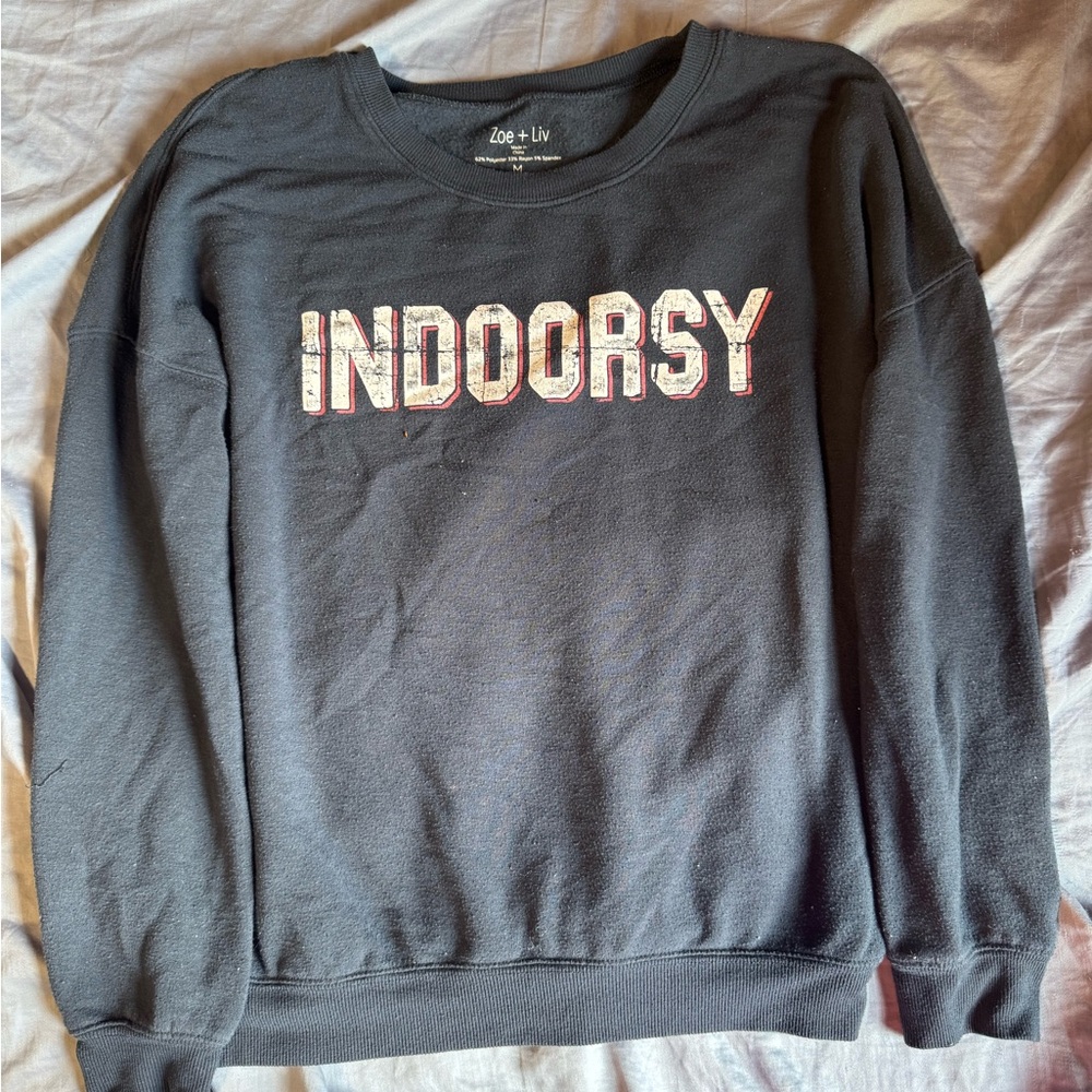 Black 'INDOORSY' Sweatshirt